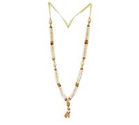 AURA MART Chandan Mala en bois parfumé pour cadres photo et idoles de Dieu, guirlande pour photos de proches, mala traditionnel pour ancêtres et pitra