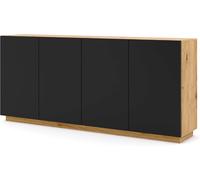AURA MEUBLE TIROIR TV SALON 198x41x89cm CHÊNE NOIR MAT