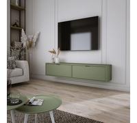 AURA Sage Support TV suspendu 140 cm - Un vert tendre dans une forme élégante