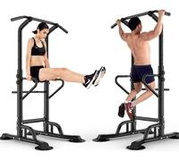 AuraCraft Chaise Romaine,Barre de tractions,Power Tower,multifonction pour barre de tractions, flexions, plongée, fitness et abdominaux,Réglable en hauteur,Noir