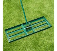 AuraCraft Râteau à gazon, râteau à gazon, balai à gazon de jardin, scarificateur pour jardin, râteau à poncer la pelouse avec poignée en acier inoxydable, 75 x 25 x 200 cm