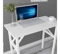 AuraCraft Table pliante en bois - Petite table pliante - Pour ordinateur - Blanc - 80 x 40 cm