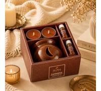 AuraDecor Coffret cadeau diffuseur de chaleur avec bougies chauffe-plat || Home Decor || Ensemble diffuseur ||| Bougie chauffe-plat ||| Bougies (jasmin)