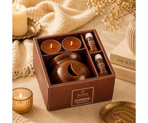 AuraDecor Coffret cadeau diffuseur de chaleur avec bougies chauffe-plat || Home Decor || Ensemble diffuseur ||| Bougie chauffe-plat ||| Bougies (jasmin)