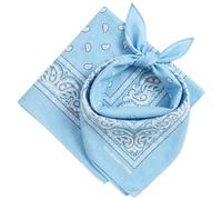 AURAE Bandana Bleu Clair - 100% Coton & Fibres Naturelles - Foulard Bleu Clair Sans Polyester - Qualité Supérieure - Doux, Durable et Lavable en Machine - Bandana Homme - Unisexe et enfants - 2 Pack