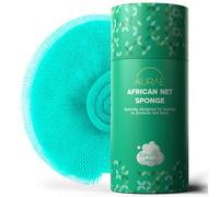 AURAE Djampe Filet de Douche Africain - Éponge Africaine Exfoliante Authentique pour Bain & Douche - Filet Long & Doux 115cm, Durable, Séchage Rapide, Gommage Corps & Dos Tous Types de Peau - Menthe