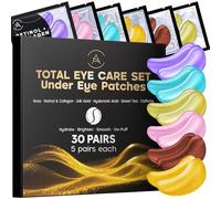 AURAE Patch Yeux Anti Cernes et Poches (30 Paires), Masque Yeux avec Niacinamide, Acide Hyaluronique, Thé Vert, Rose, Or 24K, Rétinol et Collagène pour Réduire les Rides et Ridules