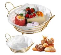 Aurafly 2 Pièces Corbeille a Pain, Panière à Pain Intemporel et Polyvalente en Tissu Corbeille pour la Présentation et Rangement Pain Panière de Table avec Insert en Tissu Amovible pour Viennoiseries