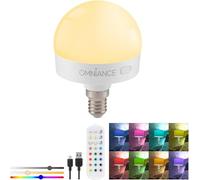Auraglow Ampoule LED rechargeable sans fil avec télécommande, intensité variable, changement de couleur RVB, à piles, adaptateur E14