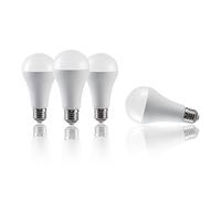 Auraglow Ampoules LED E27 15W Dimmables, Blanc Chaud 100W EQV, Lot de 4 | 1521 lumens, 3000K culot à vis Edison, 85 pour cent d'économie d'énergie, pour Plafonniers et suspensions, 15000 heures