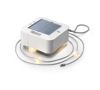 Auraglow Guirlande lumineuse solaire & USB à LED - Batterie rechargeable, lampe torche intégrée & banque d'alimentation - Idéal pour le camping, la tente, la tonnelle & l'éclairage de jardin - Blanc