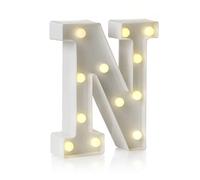 Auraglow Lampe LED avec lettres de l'alphabet et chiffres pour décoration de maison, fête d'anniversaire, événement, veilleuse, lettres et chiffres alimentés par piles avec minuterie de quatre heures