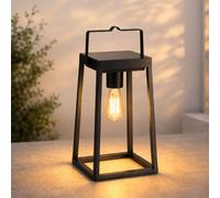 Auraglow Lanterne de jardin solaire et rechargeable par USB avec ampoule LED à filament vintage, lampe de table sans fil