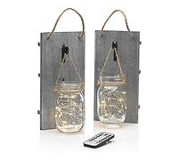 Auraglow Lot de 2 guirlandes lumineuses LED à suspendre avec télécommande - Décoration murale rustique vintage