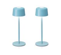 Auraglow Lot de 2 lampes de table rechargeables - Lampe tactile portable sans fil alimentée par piles avec 3 niveaux de luminosité, DEL à intensité variable pour chambre à coucher, bureau, salon