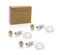 Auraglow Lot de 3 guirlandes lumineuses rechargeables en forme de bouteille USB avec 15 LED
