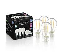 Auraglow Lot de 4 ampoules LED B22 à intensité variable A60 60 W équivalent 806 lm Blanc chaud 2700 K