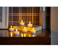 Auraglow Lot de 6 bougies chauffe-plat LED en cire véritable avec mèche à piles