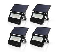 Auraglow Projecteurs Solaires Détecteur de Mouvement PIR, Lot de 4 | 850 lumens blanc lumière du jour, IP54 résistant aux intempéries, angle réglable, pour jardin, terrasse et Allée