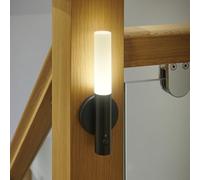 Auraglow Smart LED Sensor Wall Light - Portable - Rechargeable Night Light - Usage intérieur - Base magnétique (lot de 2, Métal noir)