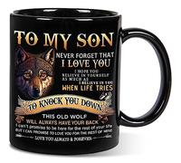 Aurahouse Tasse à café avec motif loup de 325 ml, cadeau d'anniversaire pour fils, fête des pères, remise de diplôme, cadeau de Noël pour fils, adultes, enfants, hommes