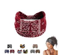 Aurali Acssart Printed Cross Yoga Headband,Wide Boho Non-Slip Soft Fabric Headband for Women, Ideal for Workout, Running, Fitness & Daily Wear (#8)