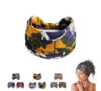 Aurali Acssart Printed Cross Yoga Headband,Wide Boho Non-Slip Soft Fabric Headband for Women, Ideal for Workout, Running, Fitness & Daily Wear (#12)