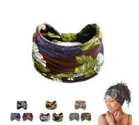 Aurali Acssart Printed Cross Yoga Headband,Wide Boho Non-Slip Soft Fabric Headband for Women, Ideal for Workout, Running, Fitness & Daily Wear (#11)