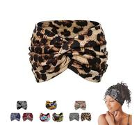 Aurali Acssart Printed Cross Yoga Headband,Wide Boho Non-Slip Soft Fabric Headband for Women, Ideal for Workout, Running, Fitness & Daily Wear (#6)