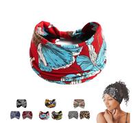 Aurali Acssart Printed Cross Yoga Headband,Wide Boho Non-Slip Soft Fabric Headband for Women, Ideal for Workout, Running, Fitness & Daily Wear (#10)