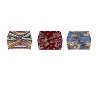 Aurali Printed Cross Wide Headband,Aurali Acssart Printed Cross Yoga Headband,Wide Boho, Headbands for Women Non Slip Soft Fabric Workout Hair Accessories for Running Fitness Sports (C+F+H)