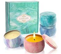 Auralome Bougies Parfumées Cadeau Femme - Noel Bougie Coffret Lot de 4 Bougies Longue Durée Cadeaux Cadeau de Table Invité Noël La Saint-Valentin D'anniversaire Fête des Mères Decorative Bougie