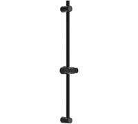 Auralum Barre de Douche 90cm en Acier Inoxydable Noir - Support Douchette Réglable en Hauteur et Pivotant à 360°, Rail de Douche Mural Robuste avec Curseur Coulissant pour Salle de Bain, Ø 22mm