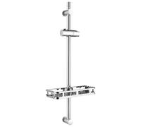 Auralum Barre de Douche Réglable 70cm en Acier Inoxydable - Colonne Douche avec Porte Savon Douche sans Perçage, Finition Chrome Anti-Corrosion, Support Douchette Orientable à 360°, Chorme