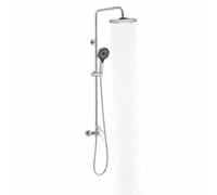 Auralum Colonne de Douche avec Mitigeur Hauteur Réglable 1-1,4 m, Mitigeur de Douche avec Plafonnier 26 x 26 cm et Douchette Manuelle 3 Fonctions pour Salle de Bain