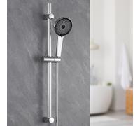 Auralum Colonne de Douche sans Mitigeur, Barre de Douche en Acier Inoxydable 700mm avec Inox Flexible 1500mm et Pommeau de Douche (5 Jets, 120mm) avec Support