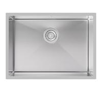 Auralum Evier Cuisine 1 Bac 60 x 44 cm, Grand Evier Inox avec Filtre de Vidange, Lavabo Cuisine 1 Bac, Évier à Encastrer avec Siphon & Trop-Plein