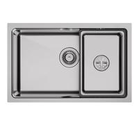 Auralum Évier de Cuisine 68 x 43 cm, Evier Cuisine 1 Bac avec Petite Evier Intérieure Mobile, Evier Inox avec Siphon et Kit de Drainage, Lavabo Cuisine en Acier Inoxydable