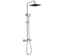 Auralum max Colonne de douche - Mitigeur thermostatique - Pomme haute Carrée 25x25 cm - chromé