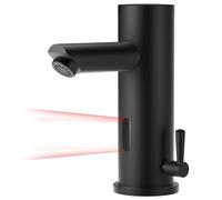 Auralum robinet lavabo infrarouge noir, automatique robinet lave main, robinet de salle de bain monocommande pour eau chaude et froide