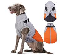 AuraPaw Manteau d'hiver imperméable avec col intégré, manteau pour temps froid, veste de neige chaude avec doublure en polaire thermique, combinaison de neige réfléchissante pour animaux de compagnie