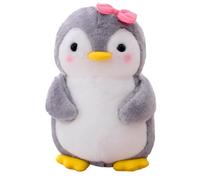 Aurasky Peluche Pingouin Jouet, 25cm Pingouin avec Rose Noeud Papillon Oreiller Figurine en Peluche Cadeau pour Enfants Adultes