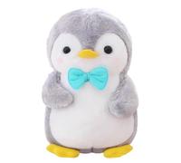 Aurasky Peluche Pingouin Jouet, 25cm Pingouin Peluche Feature Doudou Poupée en Peluche, Pingouin avec Bleu Noeud Papillon Oreiller Figurine en Peluche Cadeau pour Enfants Adultes