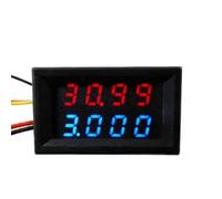 Auratrove 4 chiffres double affichage LED voltmètre DC 0-200 V haute précision avec compensation automatique pour intégration de panneau rouge bleu
