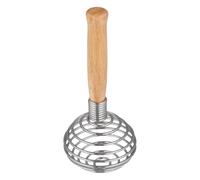 Auratrove Batteur à œufs manuel en acier inoxydable 304 avec manche en bois pour mélanger la farine et le beurre et la crème 17 cm