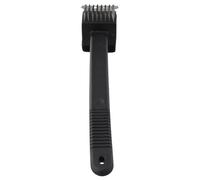Auratrove Brosse de nettoyage 3 en 1 pour barbecue avec grattoir et éponge, brosse métallique en acier inoxydable pour grille extérieure, noir