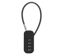 Auratrove Cadenas à combinaison à 4 chiffres en alliage de zinc avec câble de 125 mm, serrure antivol portable pour bagages, salle de sport, casier de rangement, noir