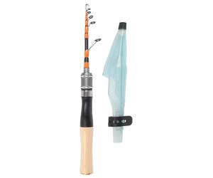 Auratrove Canne à Pêche Télescopique Portable 1.5m Carbon UL Power 1.8-4.5kg Ligne 7 Sections avec 6 Guides pour Casting et Moulinets Noir