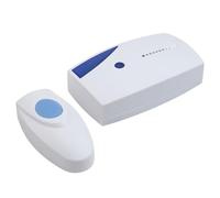 Auratrove Carillon de porte sans fil à piles avec 36 mélodies, portée de 100 m, kit de sonnette sans fil pour maison, bureau, usine, hôtel, récepteur en alliage de zinc blanc et télécommande