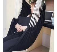 Auratrove Chaise suspendue noire avec perche en acier, capacité de 226,8 kg, chaise à bascule en polyester et coton pour terrasse, jardin, chambre à coucher, dortoir